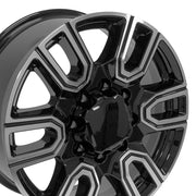 OE Wheels CV96 20x8.5 8x180 47et Gloss Black Machined Wheel SET
