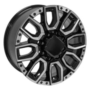 Set(4) 20x8.5 CV97A Gloss Black with Milled Edge - 8x165.1 +12ET