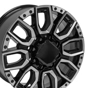 Set(4) 20x8.5 CV97A Gloss Black with Milled Edge - 8x165.1 +12ET
