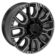 Set(4) 20x8.5 CV97A Gloss Black with Milled Edge with Tinted Clear - 8x165.1 +12ET