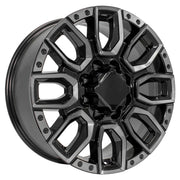 OE Wheels CV97 20x8.5 8x180 47et Gloss Black with Milled Edge with Tinted Clear Wheel SET