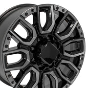 OE Wheels CV97 20x8.5 8x180 47et Gloss Black with Milled Edge with Tinted Clear Wheel SET