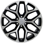 OE Wheels CV98 20x9 6x139.7 27et Gloss Black Machined Wheel SET
