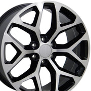 OE Wheels CV98 20x9 6x139.7 27et Gloss Black Machined Wheel SET
