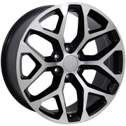 OE Wheels CV98 20x9 6x139.7 27et Gloss Black Machined Wheel SET