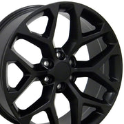 Set(4) 22x9 CV98B Satin Black - 6x139.7 +24ET