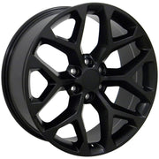 22" Replica Wheels fit Chevrolet Silverado 1500 - CV98B Satin Black 22x9, Ironman Tires Set