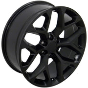 22" Replica Wheels fit Chevrolet Silverado 1500 - CV98B Satin Black 22x9, Ironman Tires Set
