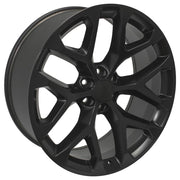 24" Replica Wheels fit Chevrolet Silverado 1500 - CV98B Satin Black 24x10, Ironman Tires Set
