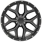 22x9.5 CV98DD Satin Black with Milled Edge - 6x139.7 +24ET