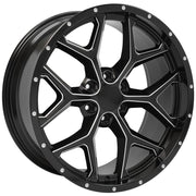 22x9.5 CV98DD Satin Black with Milled Edge - 6x139.7 +24ET
