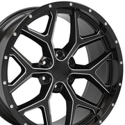 22x9.5 CV98DD Satin Black with Milled Edge - 6x139.7 +24ET