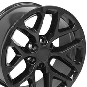 OE Wheels CV98 20x9 6x139.7 24et Gloss Black Wheel SET