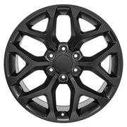 20" Replica Wheels fit Chevrolet Silverado 1500 - CV98B Satin Black 20x9, Bridgestone Tires Set