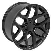 20" Replica Wheels fit Chevrolet Silverado 1500 - CV98B Satin Black 20x9, Bridgestone Tires Set