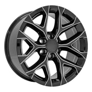 OE Wheels CV98B 20x9 6x139.7 24et Gloss Black with Milled Edge Wheel
