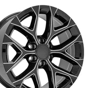 OE Wheels CV98 20x9 6x139.7 27et Gloss Black with Milled Edge Wheel SET