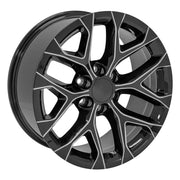 OE Wheels CV98B 20x9 6x139.7 24et Gloss Black with Milled Edge Wheel