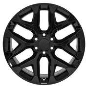 22" Replica Wheels fit Chevrolet Silverado 1500 - CV98B Gloss Black 22x9, Sailun Tires Set