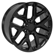 22" Replica Wheels fit Chevrolet Silverado 1500 - CV98B Gloss Black 22x9, Goodyear Tires Set