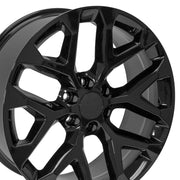 OE Wheels CV98 22x9 6x139.7 24et Gloss Black Wheel SET