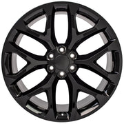 24" Replica Wheels fit Chevrolet Silverado 1500 - CV98B Gloss Black 24x10, Ironman Tires Set