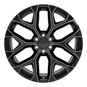 OE Wheels CV98 24x10 6x139.7 Gloss Black with Milled Edge Wheels 295-35-24 Ironman iMove GEN 2 Tires TPMS SET