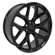 Set(4) 26x10 CV98B Gloss Black - 6x139.7 +24ET with 295/30r26 Atlas Force UHP Tires