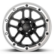 Set(5) 17x8 DF01 Gloss Black with Milled Edge - 5x127 +12ET with 265/70r17 Sailun TerraMax AT2 Tires &amp; TPMS