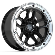 Set(4) 17x8 DF01 Gloss Black with Milled Edge - 5x127 +12ET with 265/70r17 Sailun TerraMax AT2 Tires &amp; TPMS