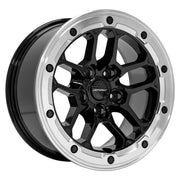 DEFIANT DF01 17x8 5x127 Gloss Black Machined Wheels 33X12.50-17 Nexen Roadian MTX Tires TPMS SET
