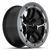 Set(5) 17x8 DF01 Gloss Black with Milled Edge - 5x127 +12ET with 265/70r17 Sailun TerraMax AT2 Tires