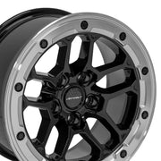 DEFIANT DF01 17x8 5x127 12et Gloss Black Machined Wheel SET (5)