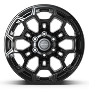 Set(4) 18x9 DF03 Gloss Black - 6x139.7 -12ET with 275/65r18 Ironman All Country AT-X Tires &amp; TPMS
