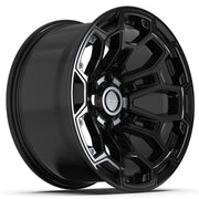Set(4) 18x9 DF03 Gloss Black - 6x139.7 -12ET with 275/65r18 Ironman All Country AT-X Tires