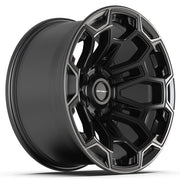 Set(4) 18x9 DF03 Satin Black with Dark Satin Charcoal 2-Tone - 6x139.7 -12ET with 275/65r18 Ironman All Country A/T2 Tires