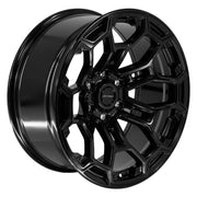 DEFIANT DF03 20x9 6x139.7 Gloss Black Wheels 275-55-20 Bridgestone Dueler Alenza HL Plus Tires SET
