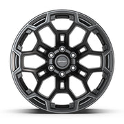 Set(4) 20x9 DF03 Satin Black with Dark Satin Charcoal 2-Tone - 6x139.7 -12ET with 275/55r20 Sailun TerraMax AT2 Tires &amp; TPMS