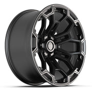 Set(4) 20x9 DF03 Satin Black with Dark Satin Charcoal 2-Tone - 6x139.7 -12ET with 275/55r20 TBB TS-37 AT Tires