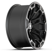 Set(4) 20x9 DF03 Satin Black with Dark Satin Charcoal 2-Tone - 6x139.7 +12ET