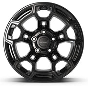Set(5) 17x9 DF03B Gloss Black - 5x127 -12ET with 265/70r17 Sailun TerraMax AT2 Tires &amp; TPMS