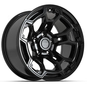 Set(4) 17x9 DF03B Gloss Black - 5x127 -12ET