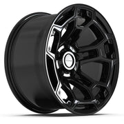 Set(5) 17x9 DF03 Gloss Black - 5x127 -12ET with 33x12.50r17 Sailun TerraMax RT Tires