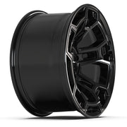Set(4) 17x9 DF03B Gloss Black - 5x127 -12ET