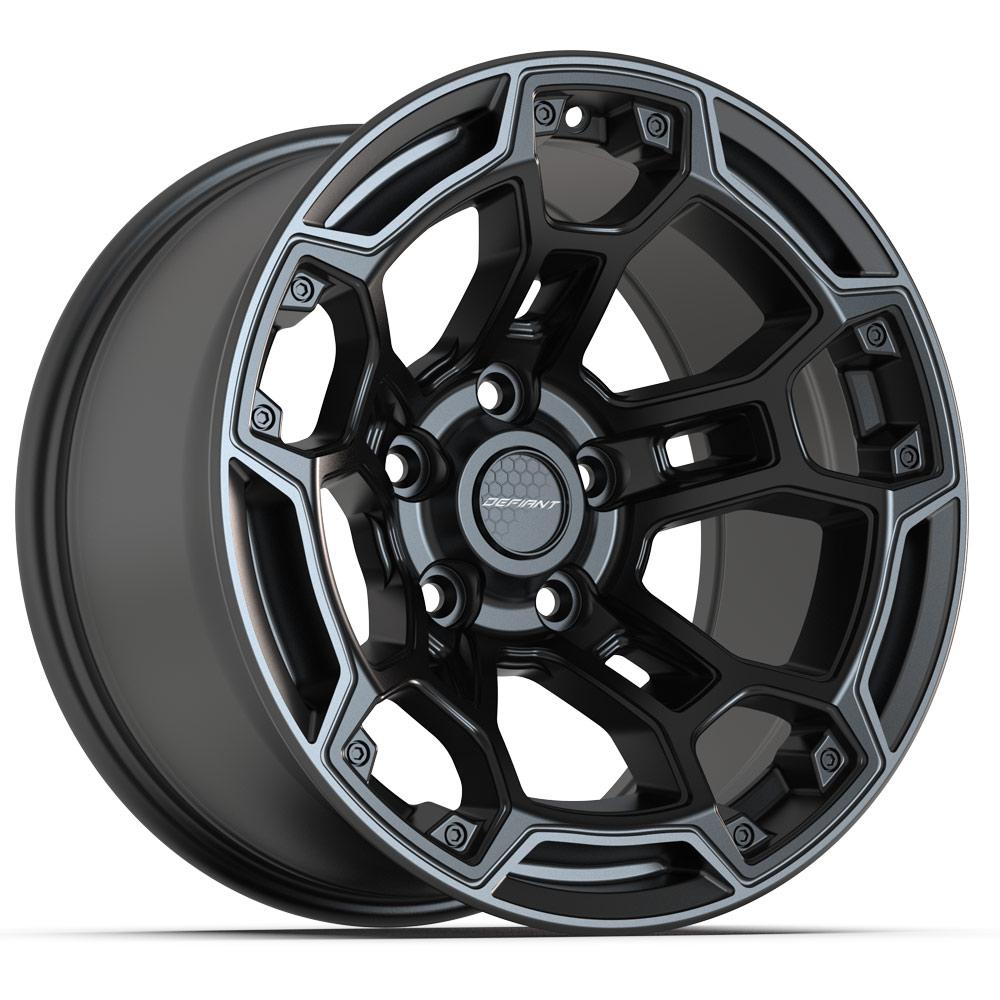 17-inch Satin Black with Dark Satin Charcoal 2-Tone Rims fit Jeep