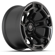 Set(5) 17x9 DF03B Satin Black with Dark Satin Charcoal 2-Tone - 5x127 -12ET