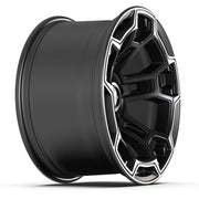 17x9 DF03B Satin Black with Dark Satin Charcoal 2-Tone - 5x127 -12ET