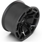 Set(5) 17x9 DF03B Satin Black with Dark Satin Charcoal 2-Tone - 5x127 -12ET