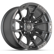 Set(4) 20x9 DF04 Satin Gunmetal - 6x135 +12ET with 275/55r20 Bridgestone Dueler Alenza HL Plus Tires &amp; TPMS