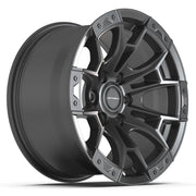 Set(4) 20x9 DF04 Satin Gunmetal - 6x135 +12ET with 275/55r20 Bridgestone Dueler Alenza HL Plus Tires
